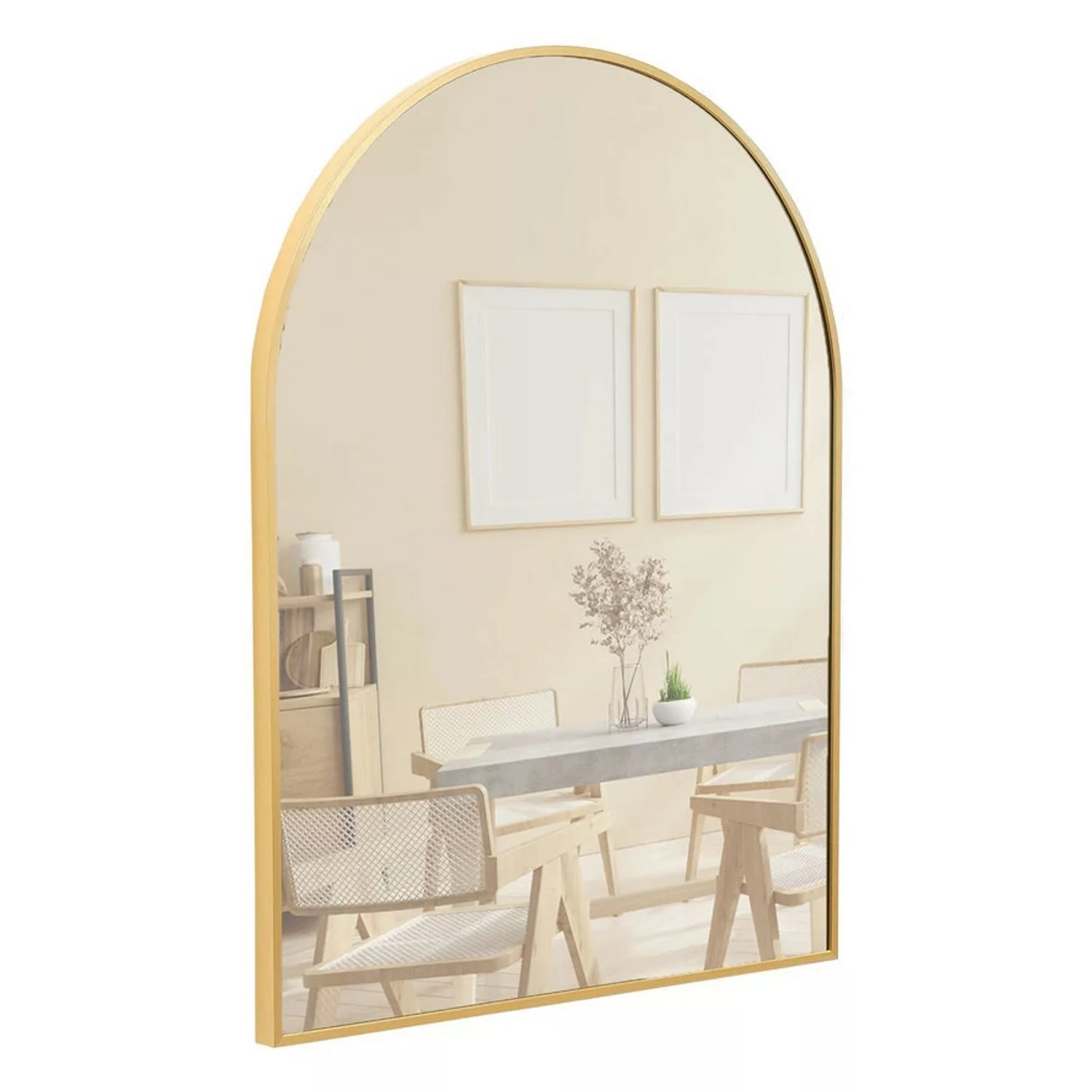 Terra Home Wandspiegel 60x80 Gold Metallrahmen Bogenform günstig online kaufen