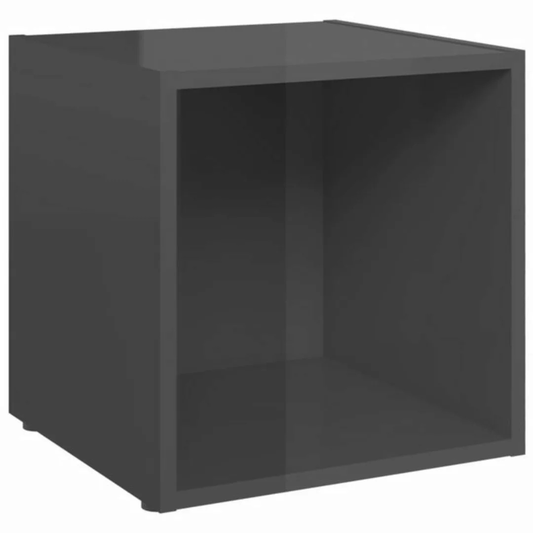 furnicato TV-Schrank Hochglanz-Grau 37x35x37 cm Holzwerkstoff günstig online kaufen