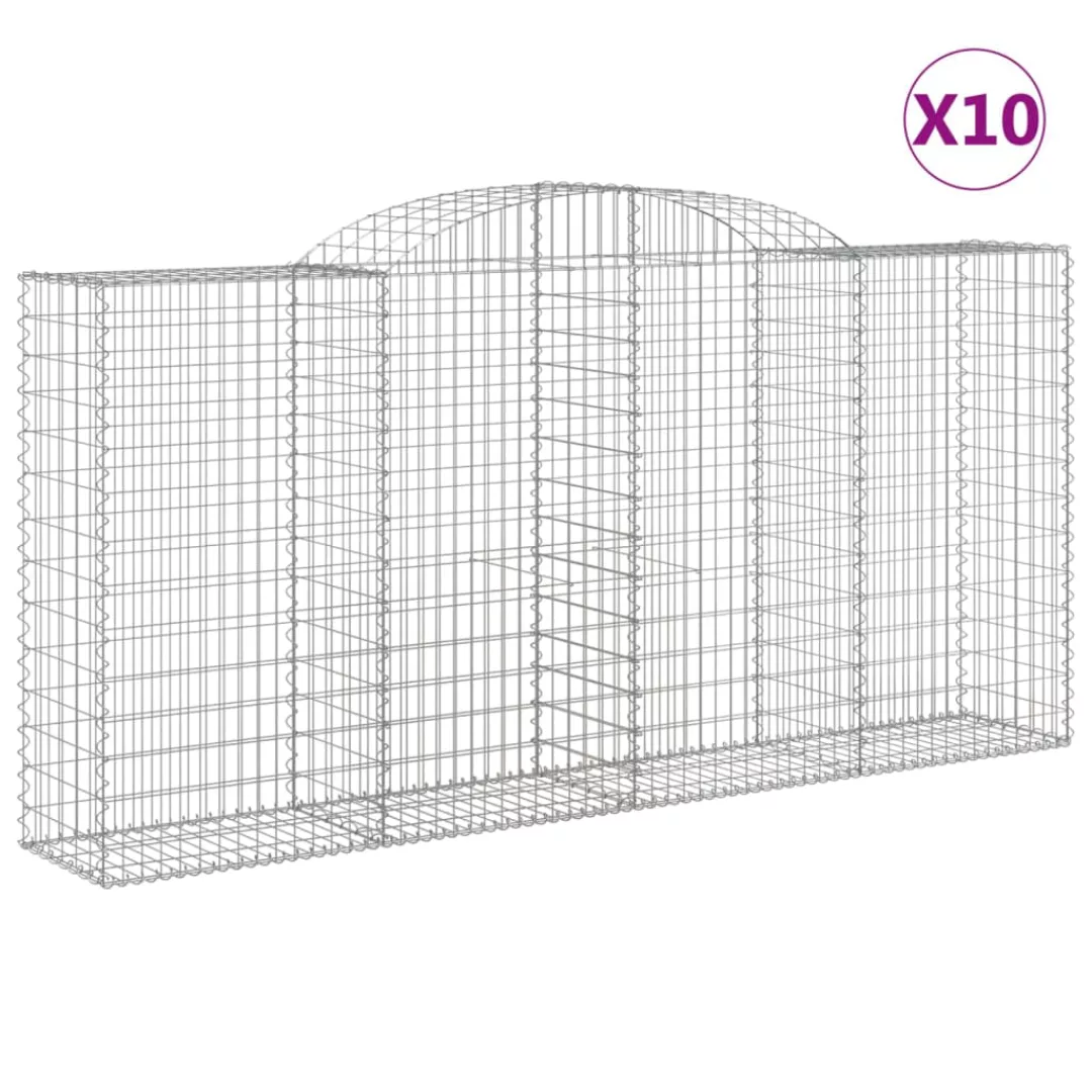 Vidaxl Gabionen Mit Hochbogen 10 Stk 300x50x140/160cm Verzinktes Eisen günstig online kaufen