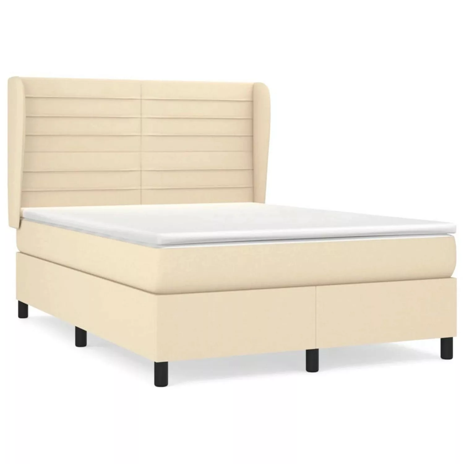 vidaXL Boxspringbett mit Matratze Creme 140x200 cm Stoff1372353 günstig online kaufen