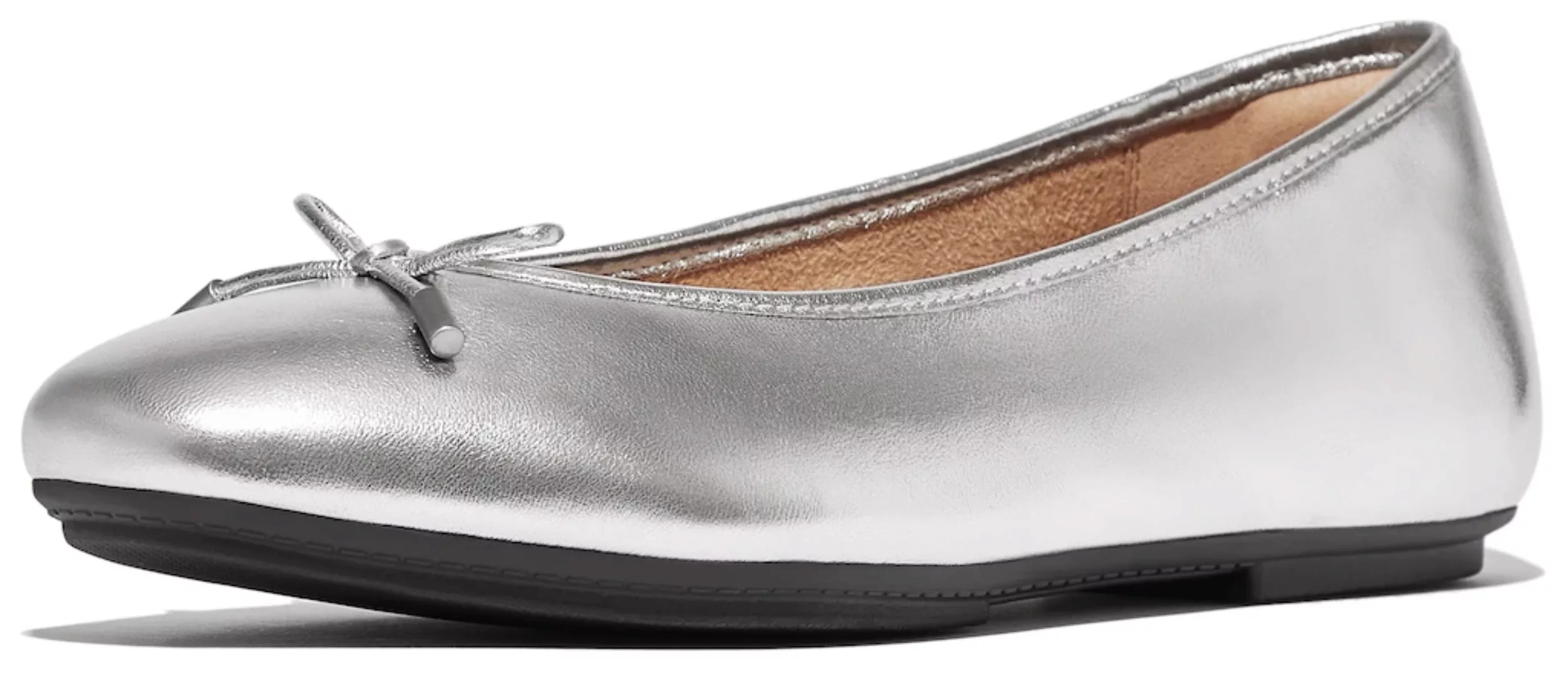 Fitflop Ballerina "Delicato Bow", Loafer, Halbschuh, Slipper im Metallic Lo günstig online kaufen