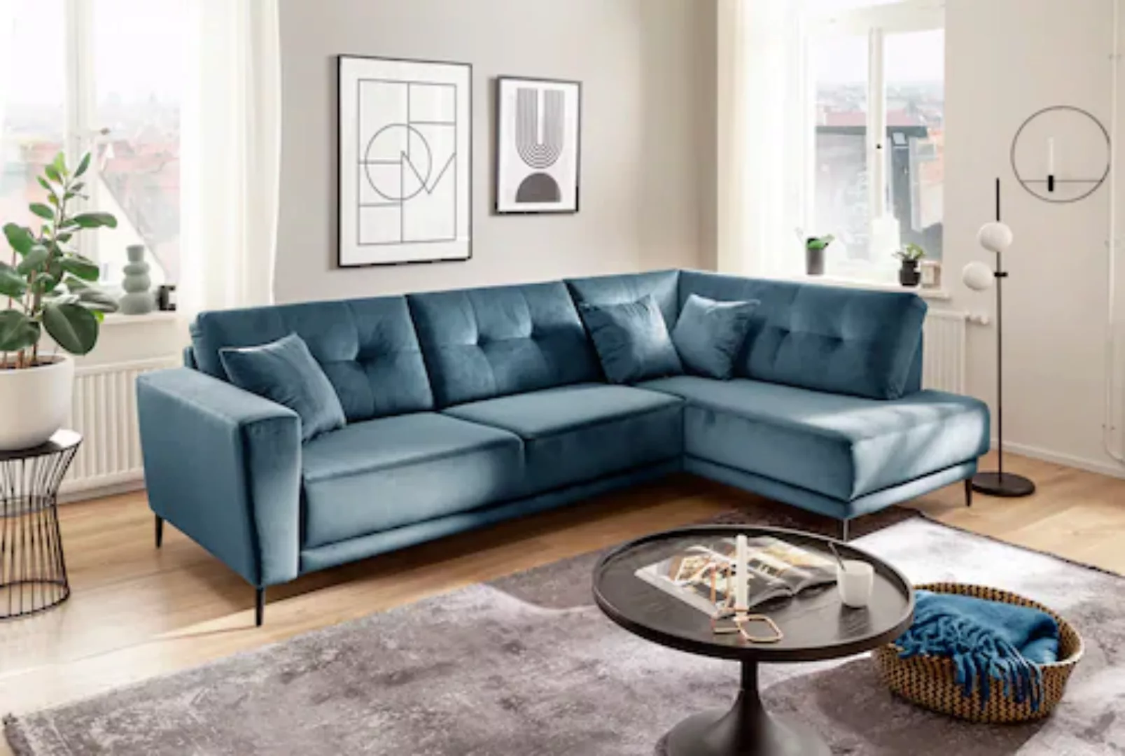 Trends by HG Polsterecke »Barcelona L-Form«, mit Metallfuss, frei im Raum s günstig online kaufen