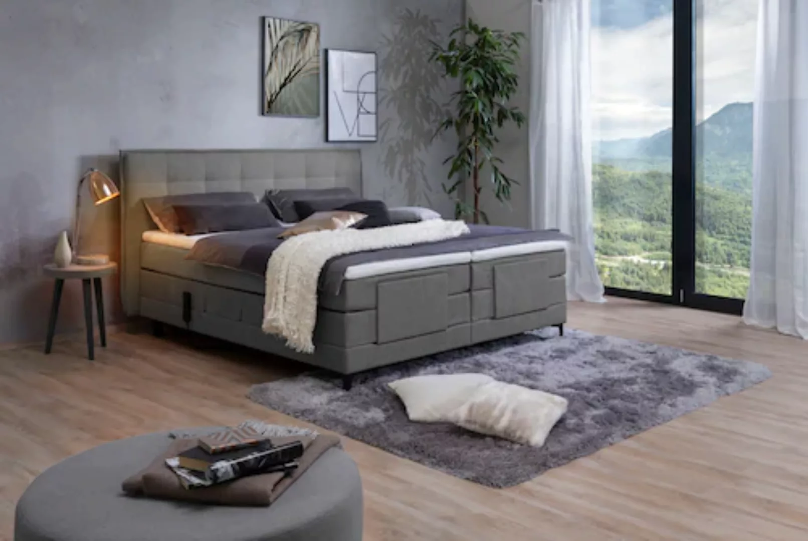 alina Boxspringbett »Edward«, 180x200cm, mit motorischer Verstellung, inklu günstig online kaufen