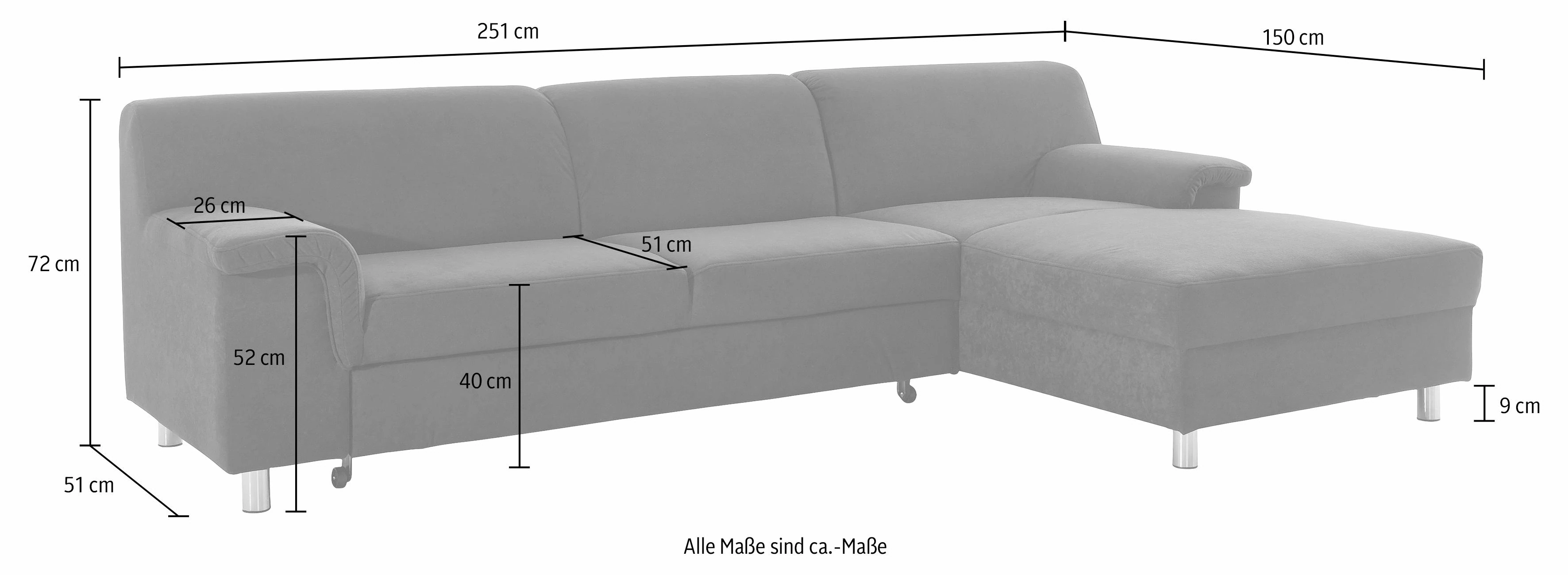 INOSIGN Ecksofa »Jamie, L-Form,«, wahlweise mit Bettfunktion günstig online kaufen