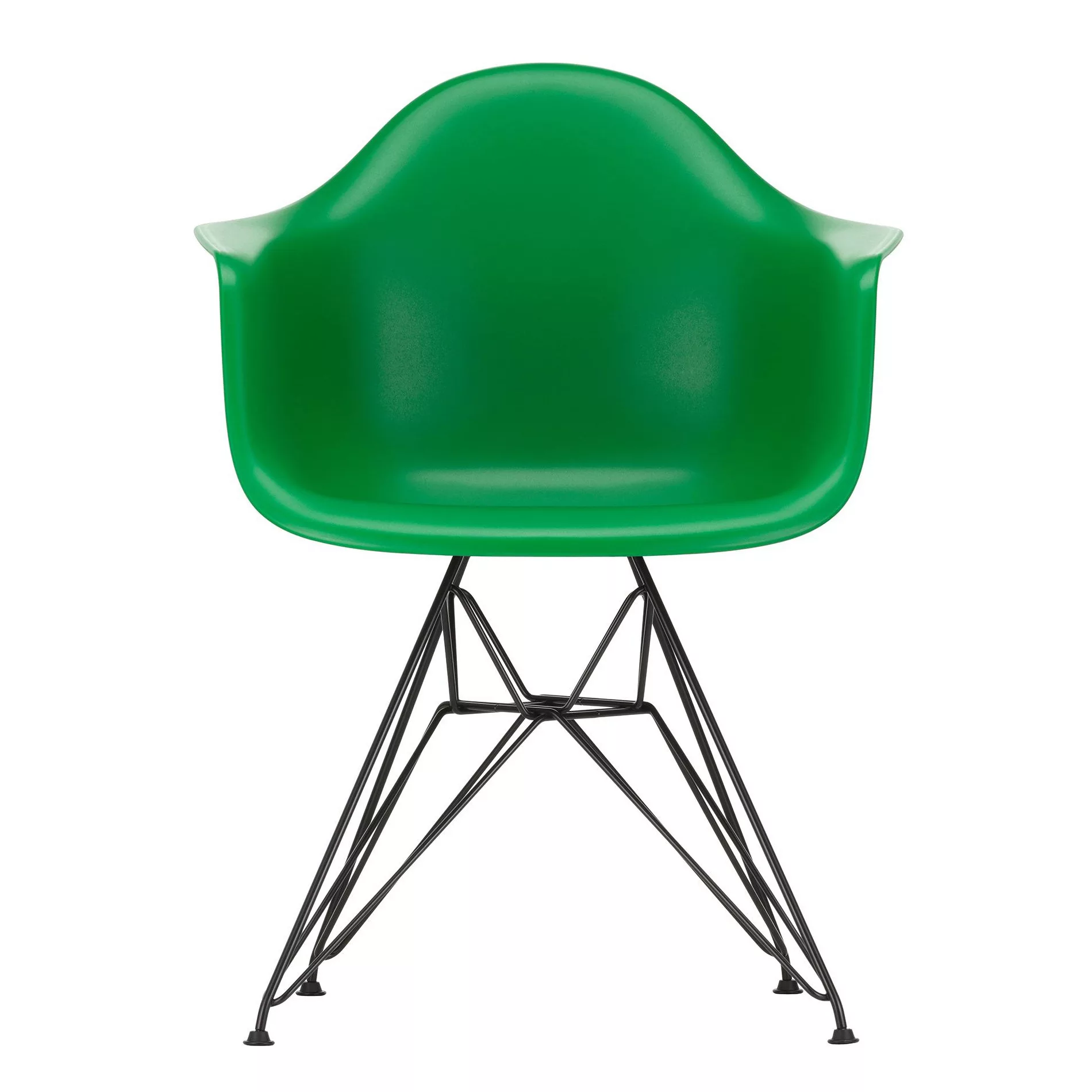 Vitra - Eames Plastic Armchair DAR Gestell schwarz - grün/Sitzfläche Polypr günstig online kaufen
