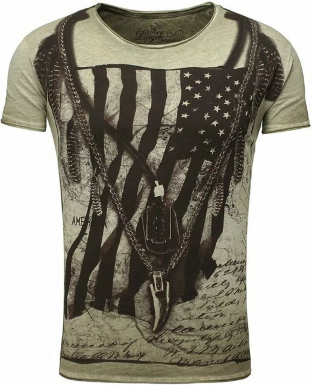 Key Largo T-Shirt T-Shirt RACERBLADE USA Amerika Fahne Print Motiv vintage günstig online kaufen