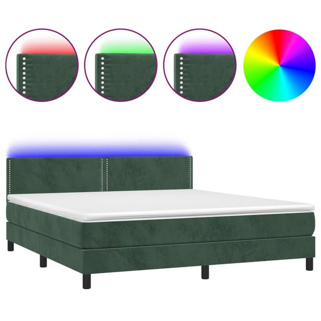 vidaXL Boxspringbett Bett Boxspringbett mit Matratze & LED Samt (160 x 200 günstig online kaufen