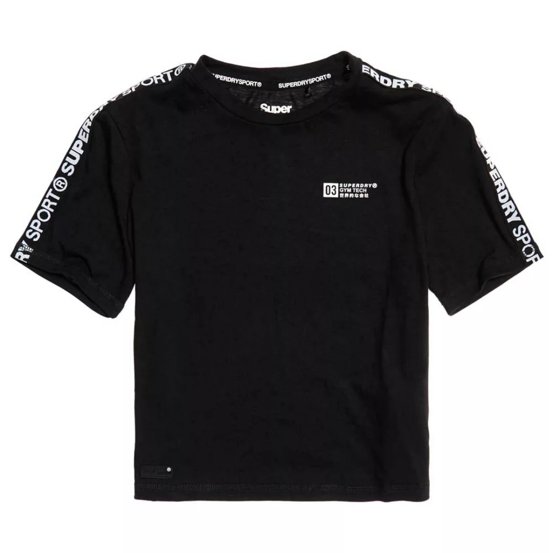 Superdry Gymtech Taped Crop Kurzarm T-shirt XS Black günstig online kaufen