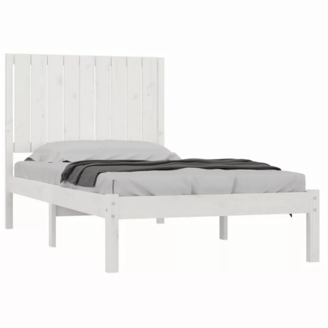 vidaXL Bett Massivholzbett Weiß Kiefer 90x200 cm günstig online kaufen