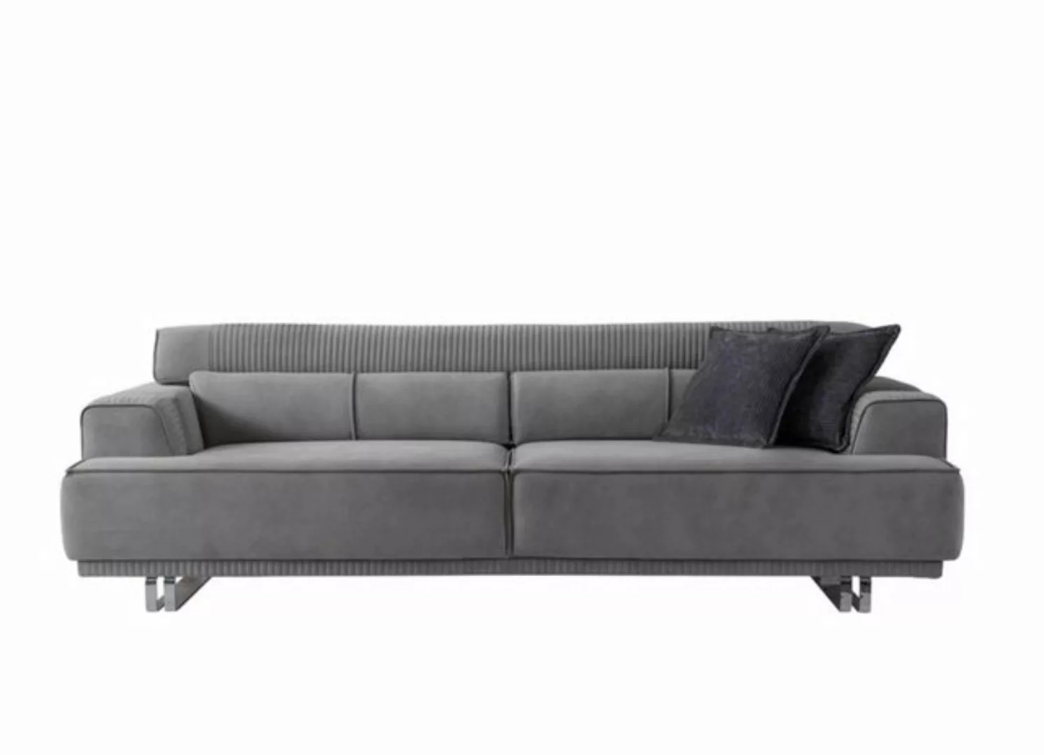 Xlmoebel 3-Sitzer Modernes 3-Sitzer-Sofa in Grau für luxuriöse Einrichtung günstig online kaufen