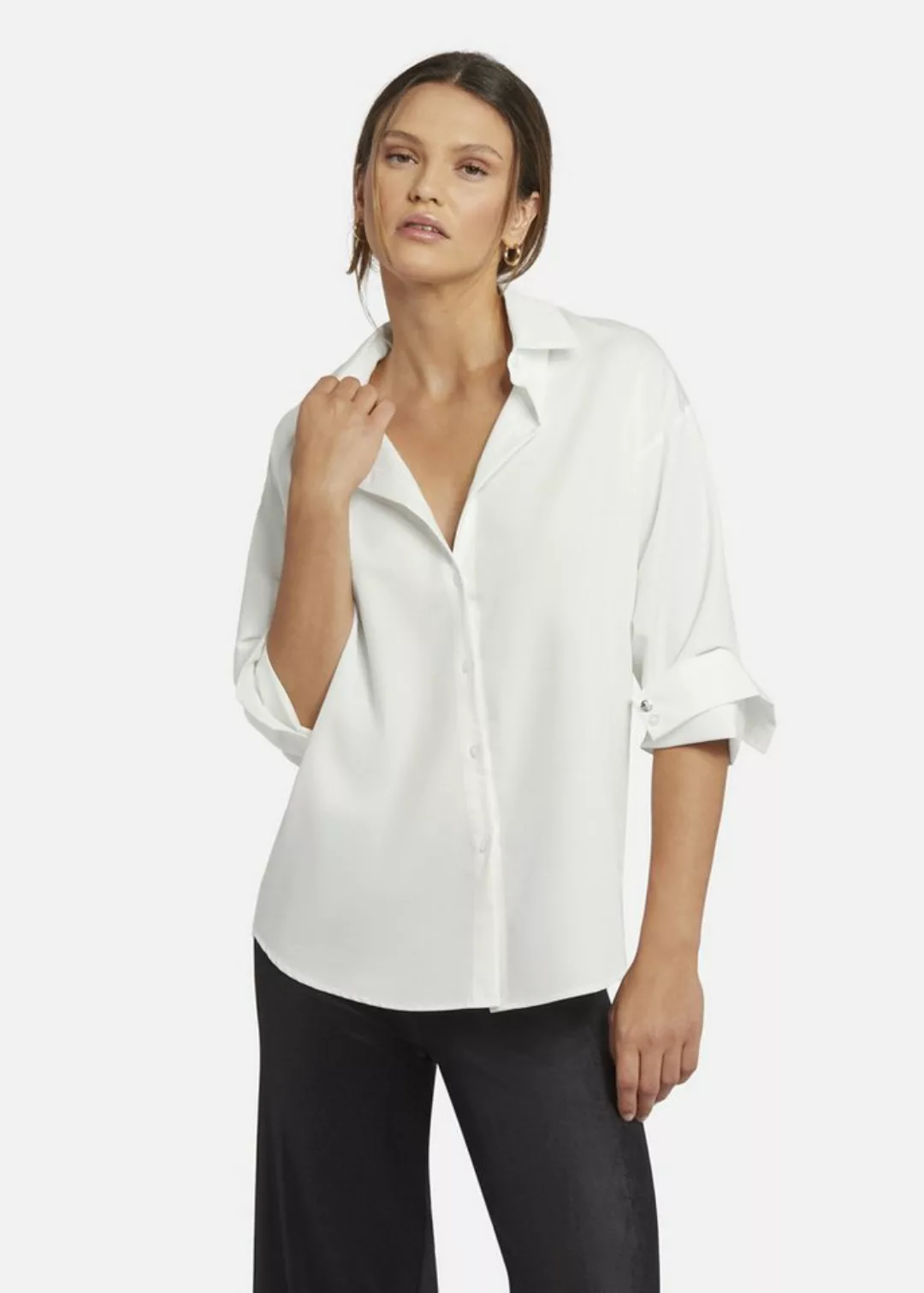 Nicowa Klassische Bluse COMAWI aus Twill mit überschnittenen Schultern günstig online kaufen