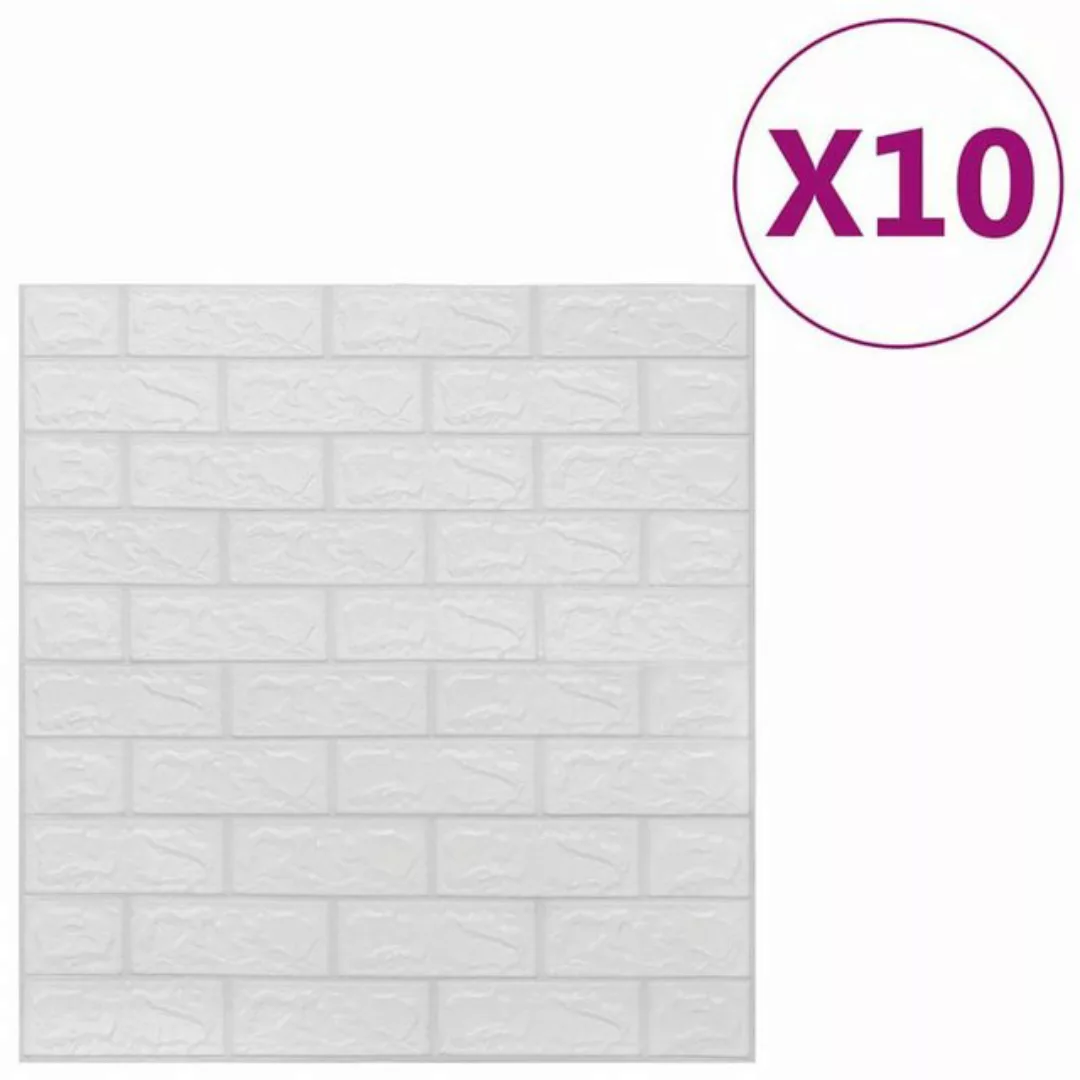 vidaXL Fotohintergrund 3D Wallpaper Bricks Selbstklebend 10 Stück Weiß günstig online kaufen