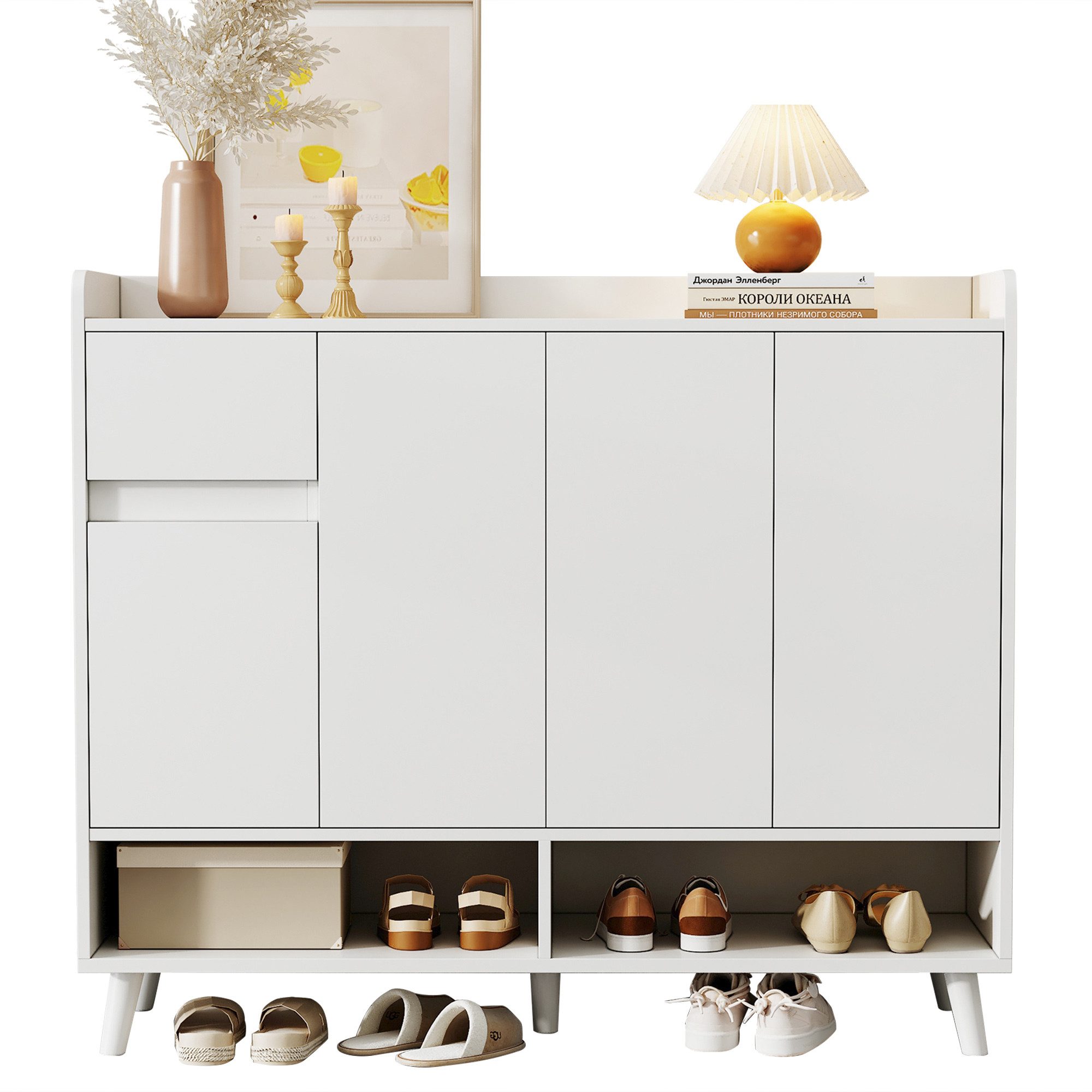 Merax Sideboard mit 1 Schublade, 4 günstig online kaufen