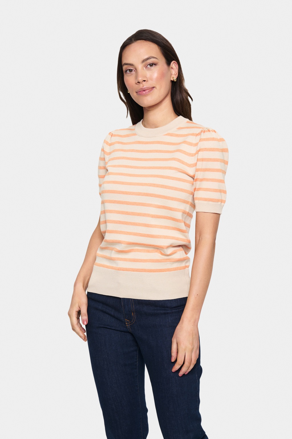 Saint Tropez Kurzarmpullover "MilaSZ SS Striped" günstig online kaufen