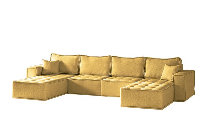 Fun Möbel Wohnlandschaft Sofa U-Form Modulsofa-Set 4-teilig SANDE in Stoff, günstig online kaufen