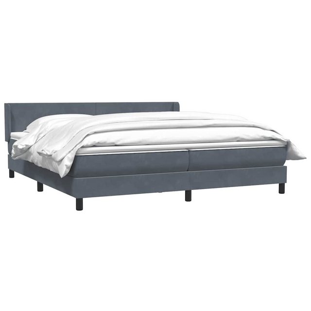 vidaXL Bett Boxspringbett mit Matratze Dunkelgrau 200x220 cm Samt günstig online kaufen