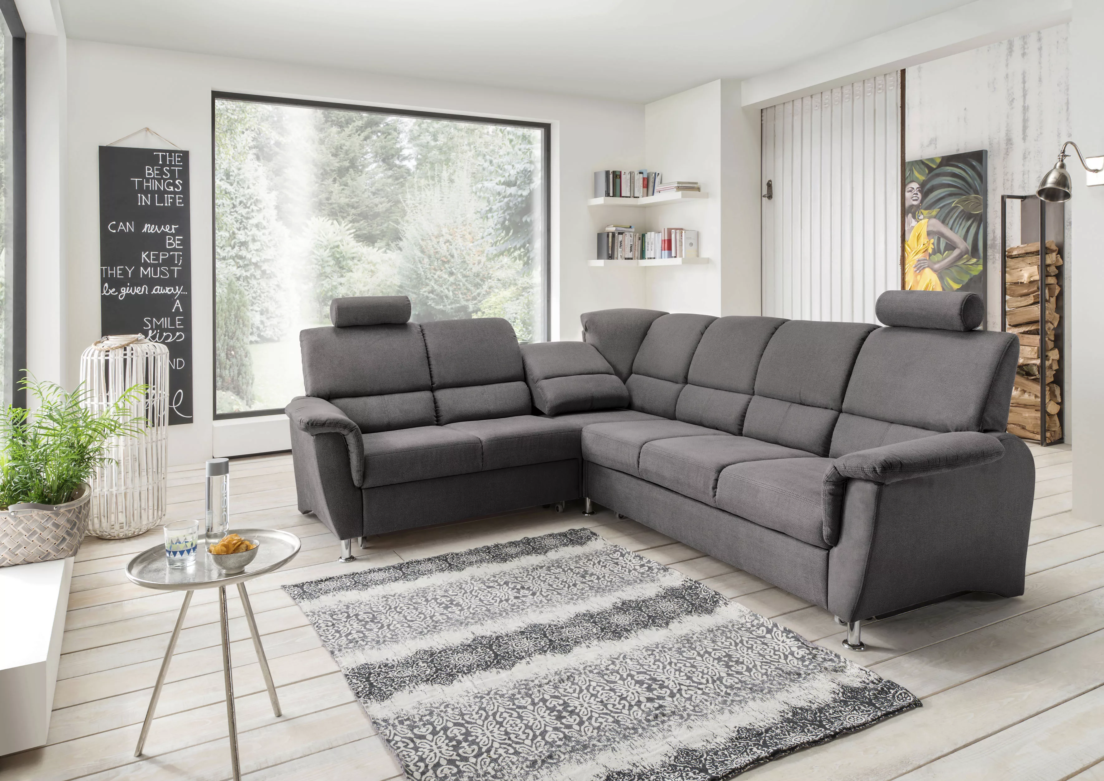 Home affaire Ecksofa "Pisa L-Form", mit Bettfunktion und Bettkasten günstig online kaufen