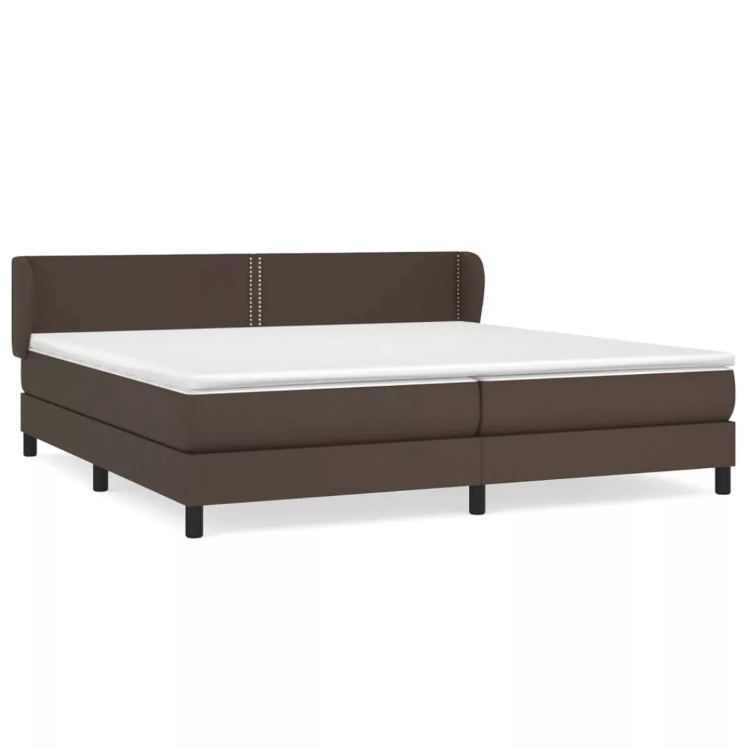 Vidaxl Boxspringbett Mit Matratze Braun 200x200 Cm Kunstleder günstig online kaufen