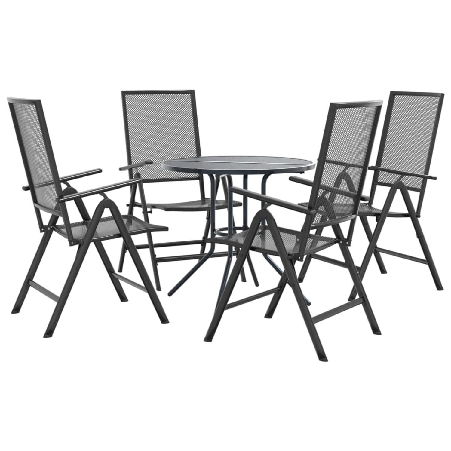 vidaXL Gartenstuhl-Set 5-Tlg Verstellbar Pulverbeschichteter Stahl 3283761 günstig online kaufen