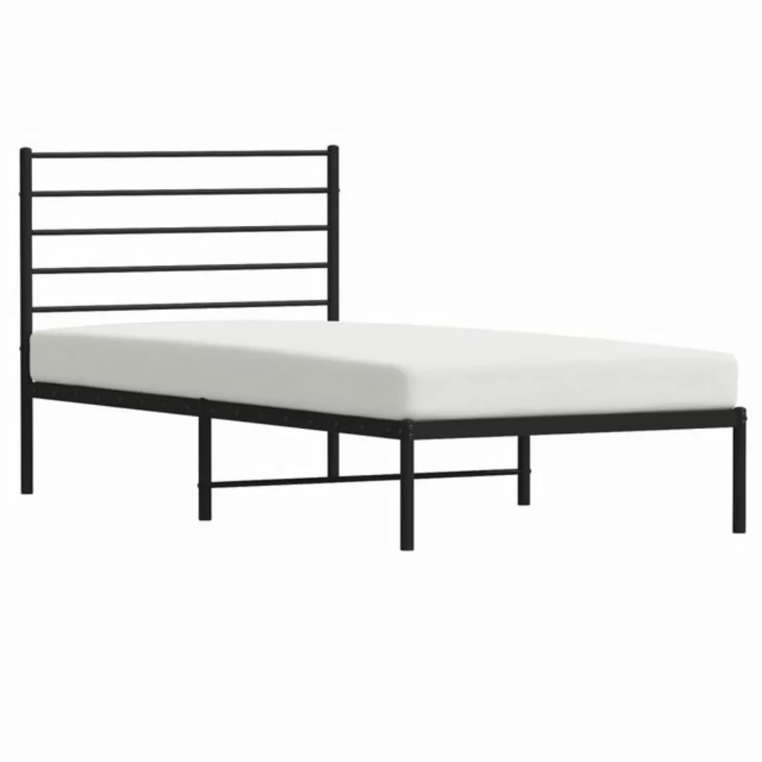 furnicato Bettgestell mit Kopfteil Metall Schwarz 90x190 cm (1-tlg) günstig online kaufen