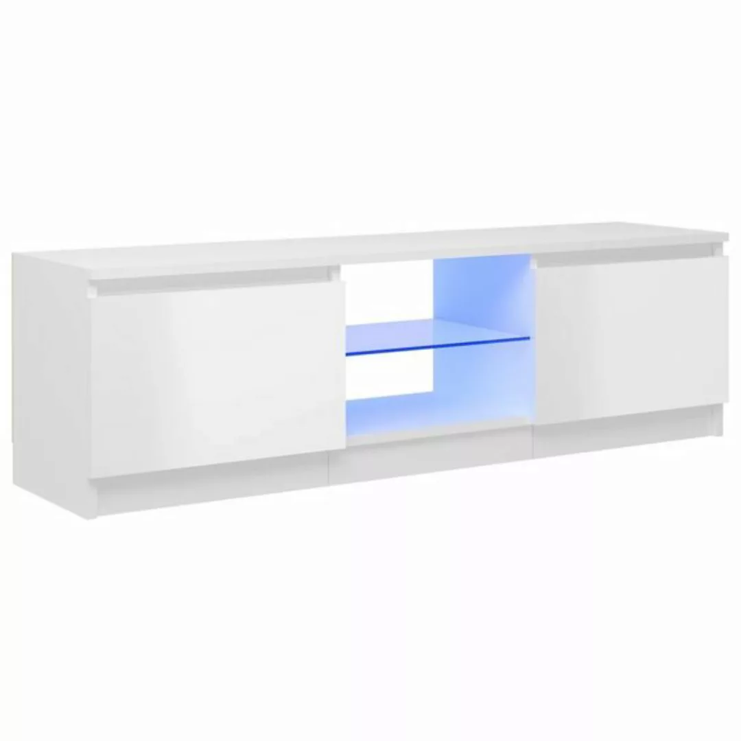 vidaXL TV-Schrank TV-Schrank mit LED-Leuchten Hochglanz-Weiß 120x30x35,5 cm günstig online kaufen
