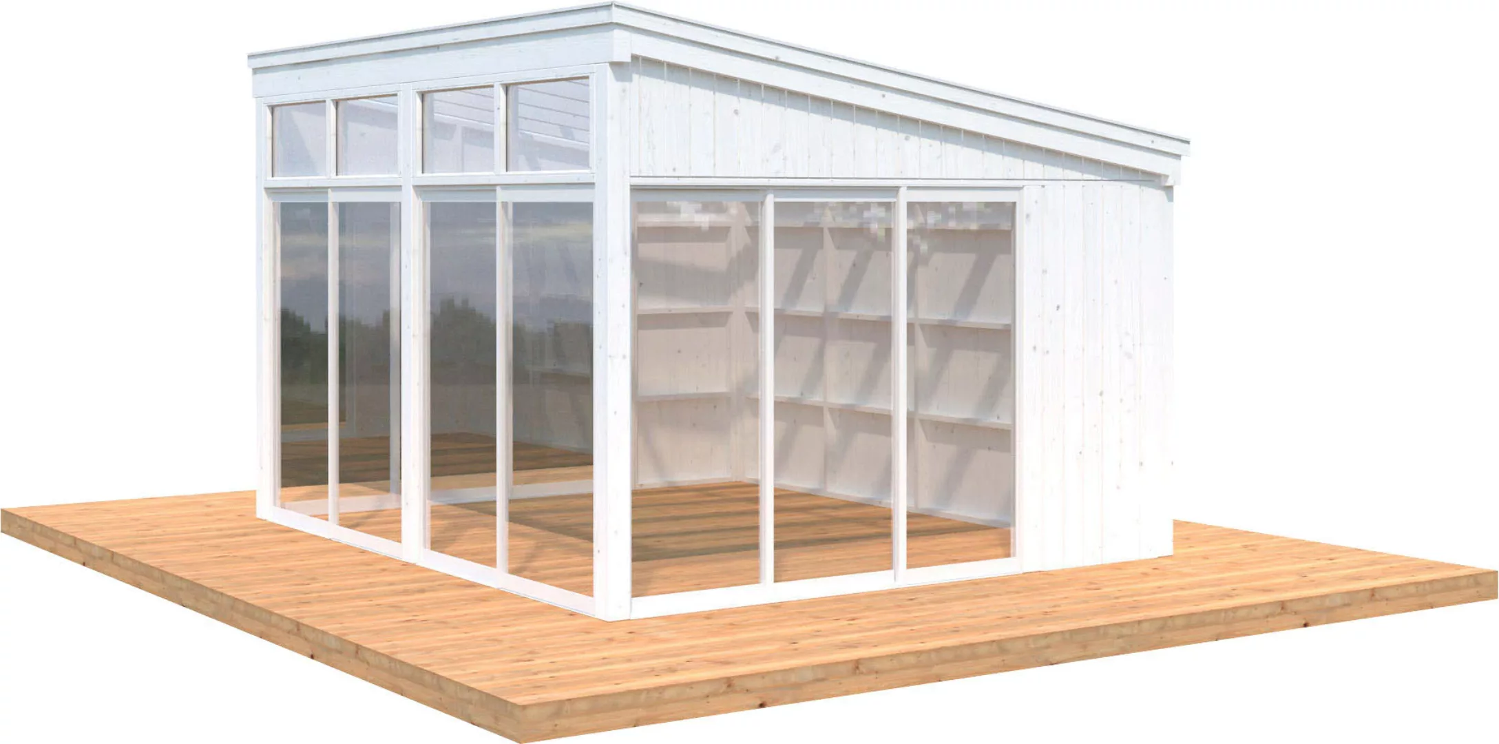 Palmako Holzpavillon "Nova", mit Doppelstegplatten, BxT: 432x376 cm, weiß günstig online kaufen