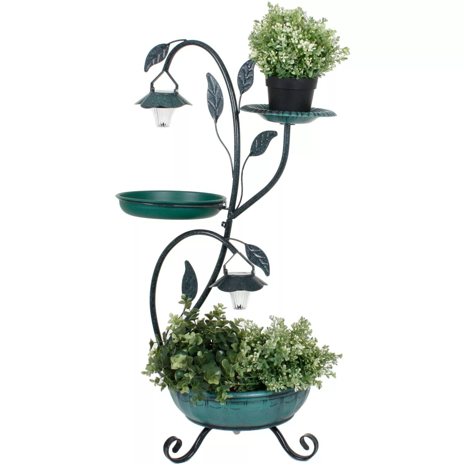 Garden Pleasure Pflanzständer mit Solar-Beleuchtung 78 cm x 45 cm x 31 cm G günstig online kaufen