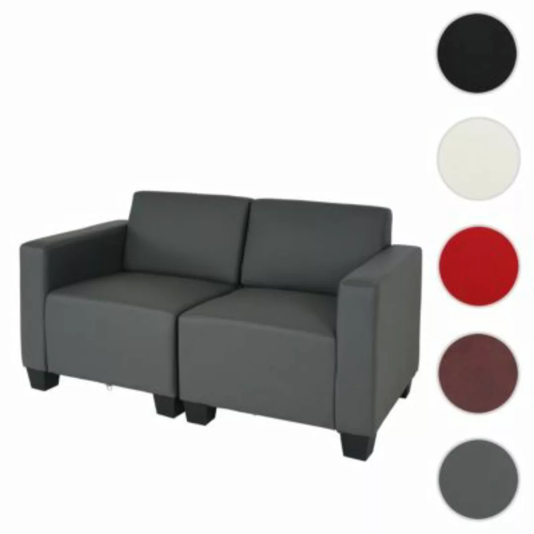 HWC Mendler Modular 2-Sitzer Sofa Lyon grau günstig online kaufen