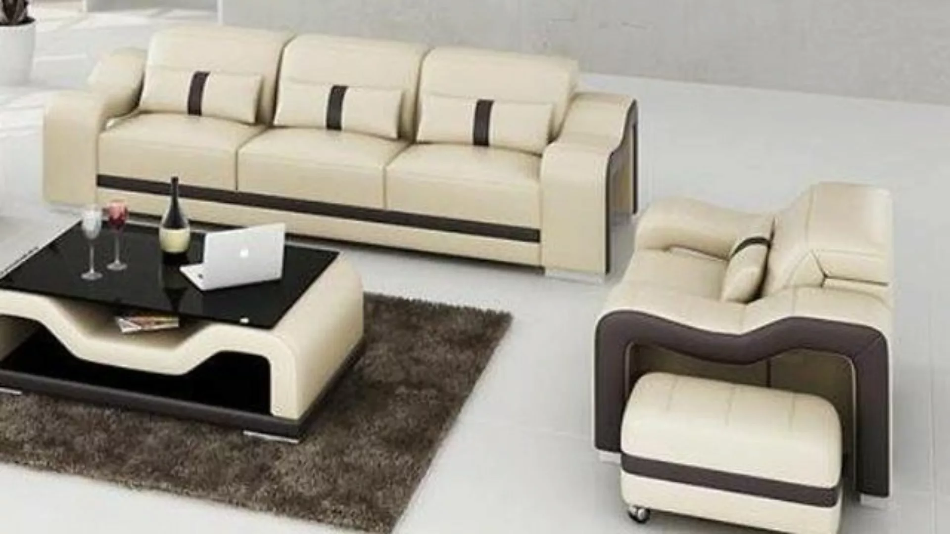 JVmoebel Sofa Designer schwarze 3+1 Sitzer Sofagarnitur Polstermöbel Couch günstig online kaufen