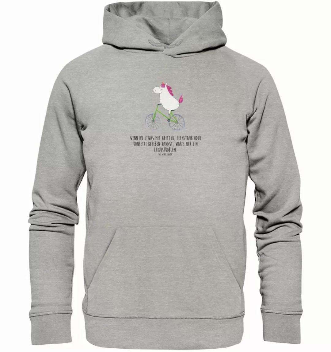 Mr. & Mrs. Panda Hoodie Größe S Einhorn Radfahrer - Heather Grey - Geschenk günstig online kaufen