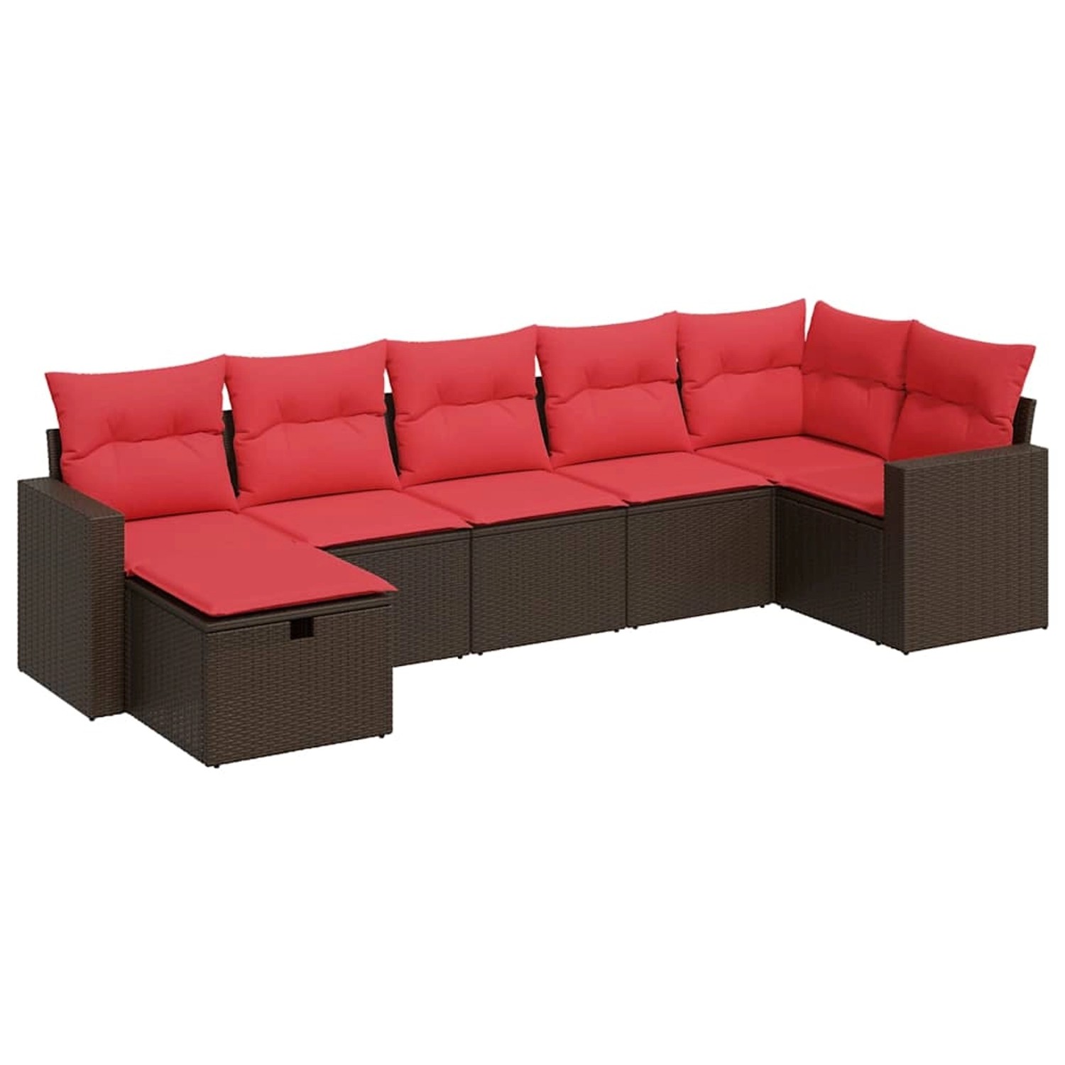 vidaXL 7-Tlg Garten-Sofagarnitur mit Kissen Braun Poly Rattan 3325410 günstig online kaufen