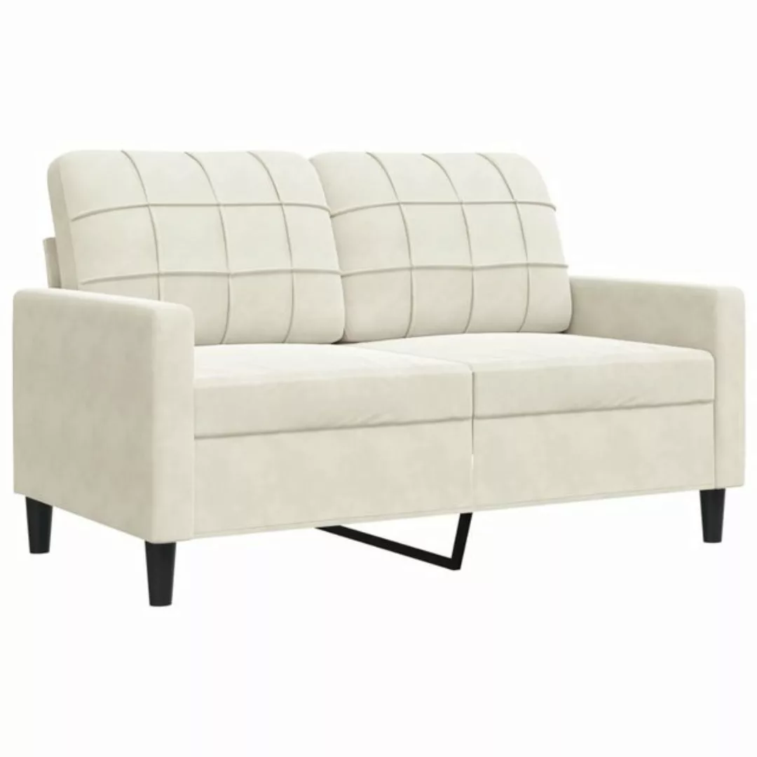 vidaXL Sofa 2-Sitzer-Sofa Creme 120 cm Samt günstig online kaufen