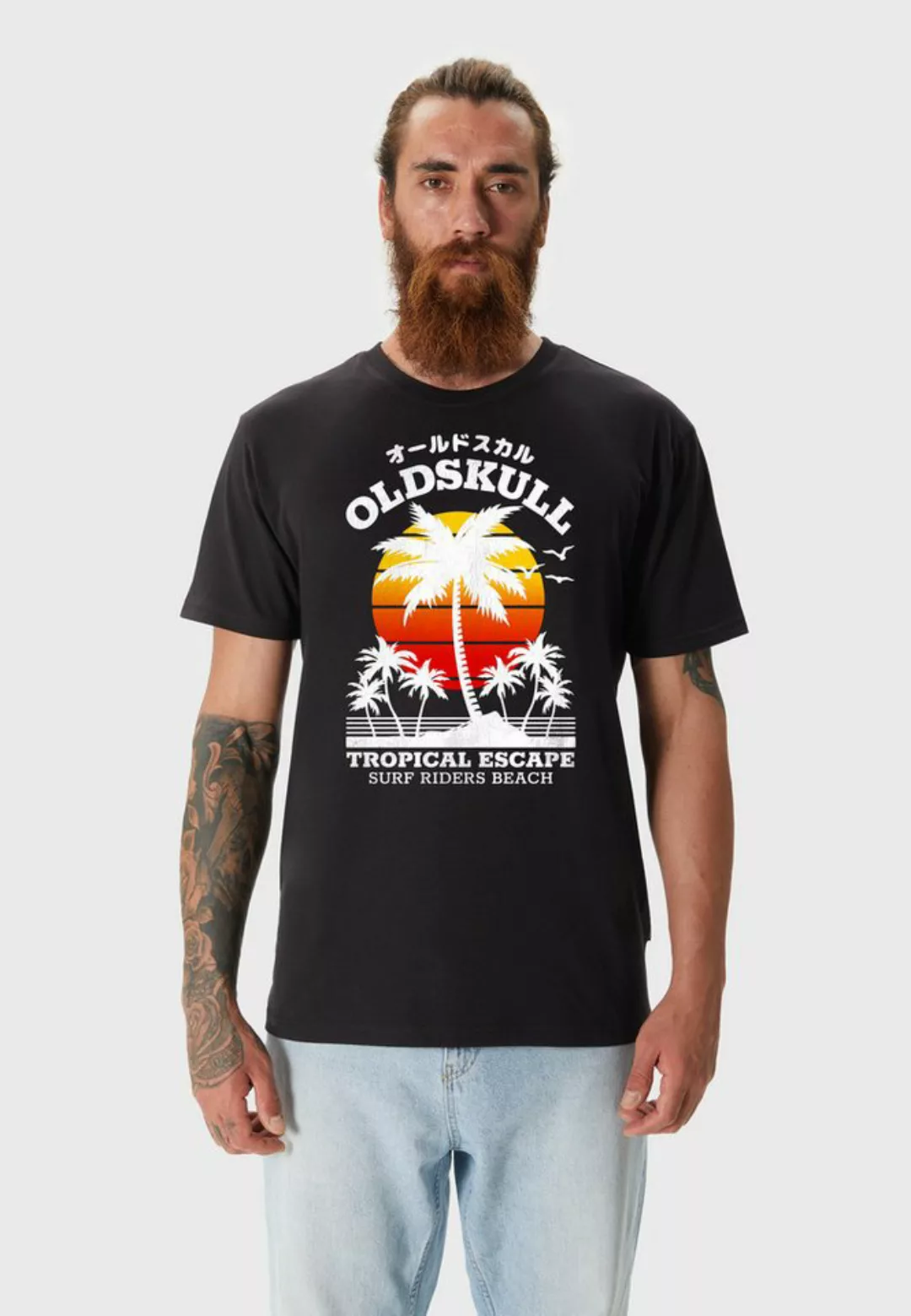 Oldskull T-Shirt Wrldvibe Palmtee Logo Graphic günstig online kaufen