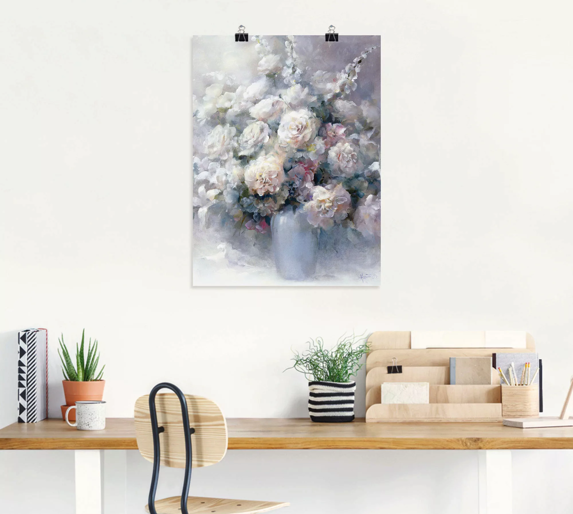 Artland Wandbild »Weißer Strauß«, Blumen, (1 St.), als Leinwandbild, Poster günstig online kaufen