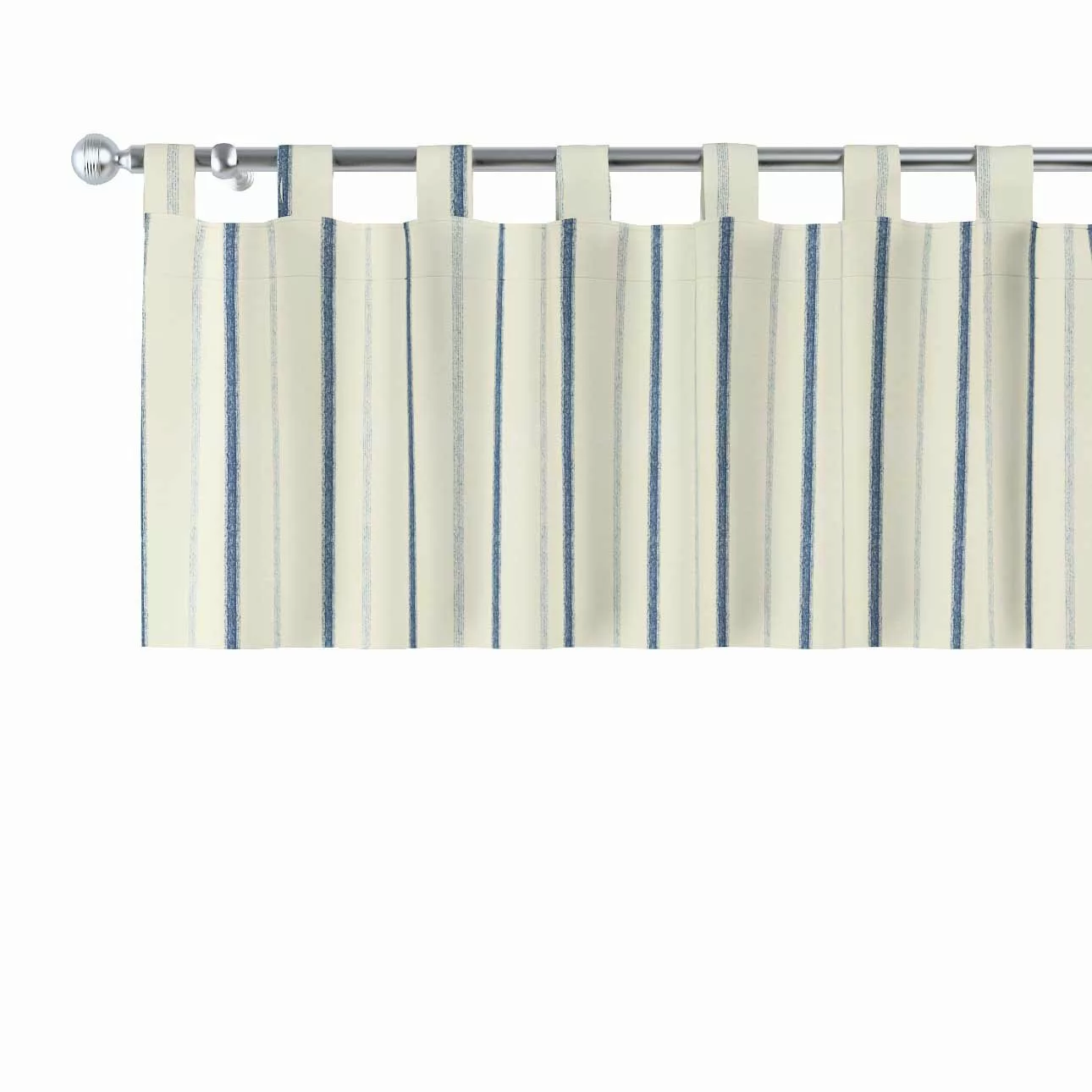 Kurzgardine mit Schlaufen, creme- blau gestreift, 390 x 40 cm, Avinon (129- günstig online kaufen