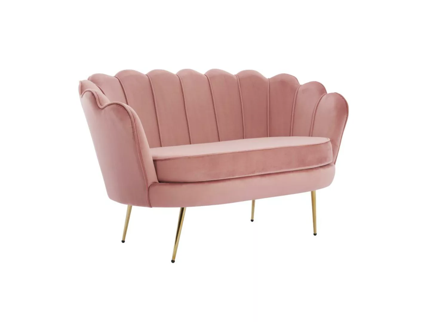 Muschelsofa 2-Sitzer - Samt - Rosa - DANDELION von Pascal Morabito günstig online kaufen