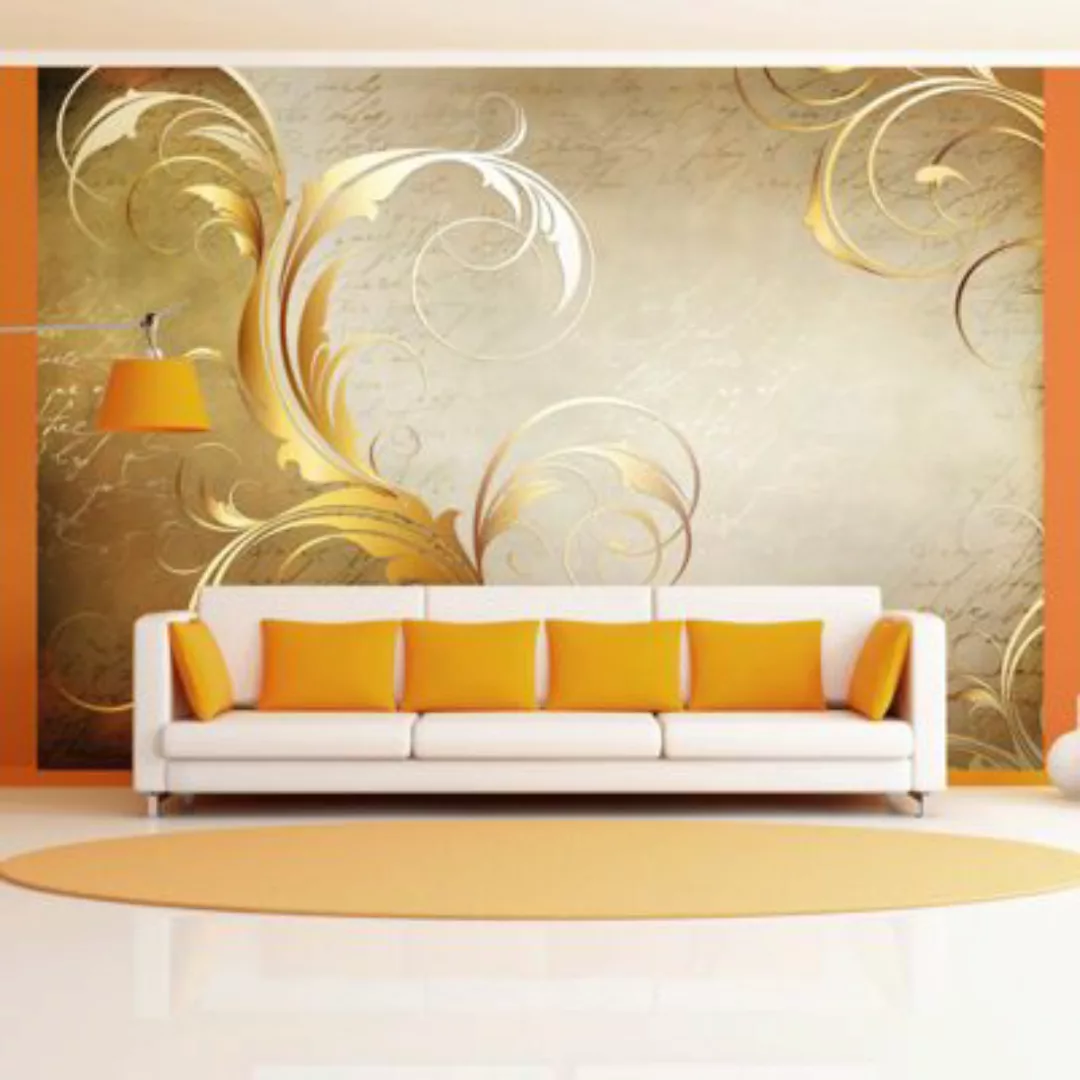 artgeist Fototapete Gold leaf mehrfarbig Gr. 300 x 210 günstig online kaufen