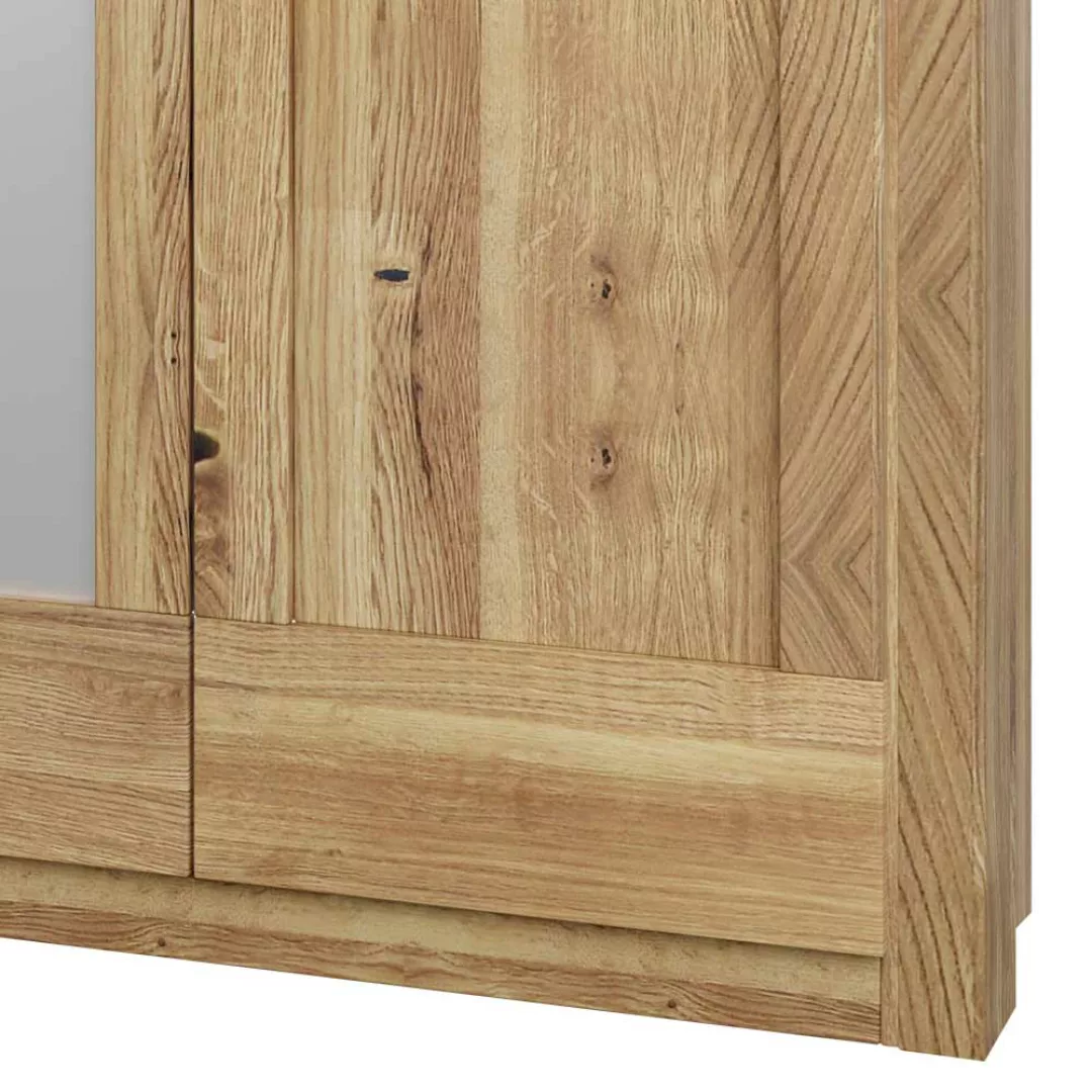 Asteiche teilmassiv Schlafzimmerschrank 221 cm hoch Landhausstil günstig online kaufen