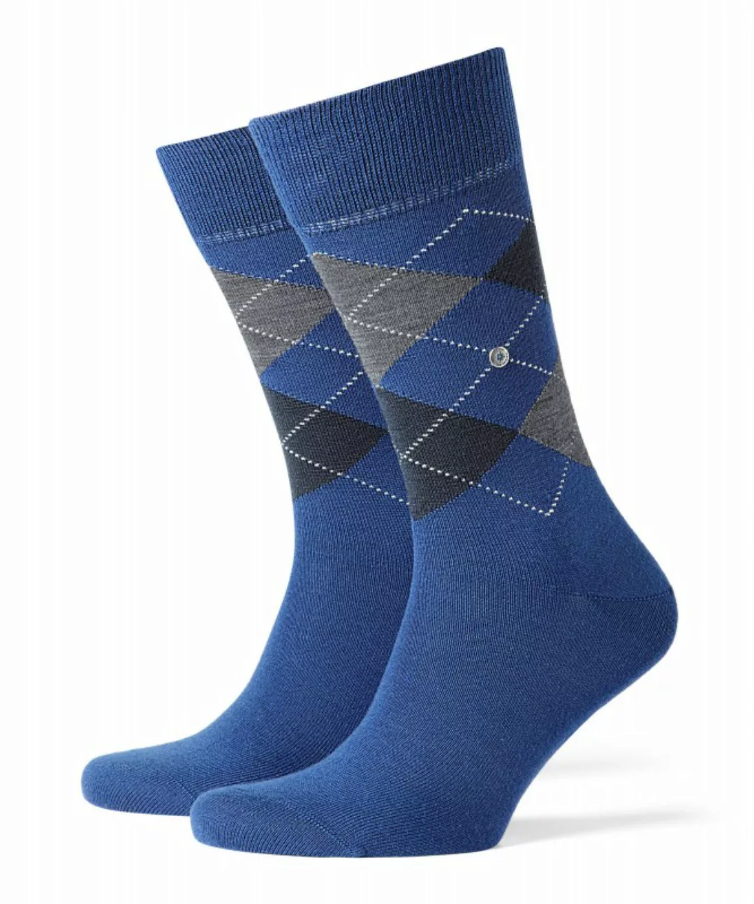 Burlington Edinburgh Herren Socken, 46-50, Blau, Argyle, Schurwolle, 21182- günstig online kaufen