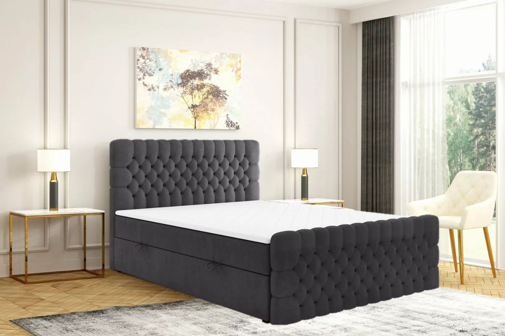 Labett Boxspringbett mit Bettkästen Matratze H3 H4 DESTINY 140x200 160x200 günstig online kaufen