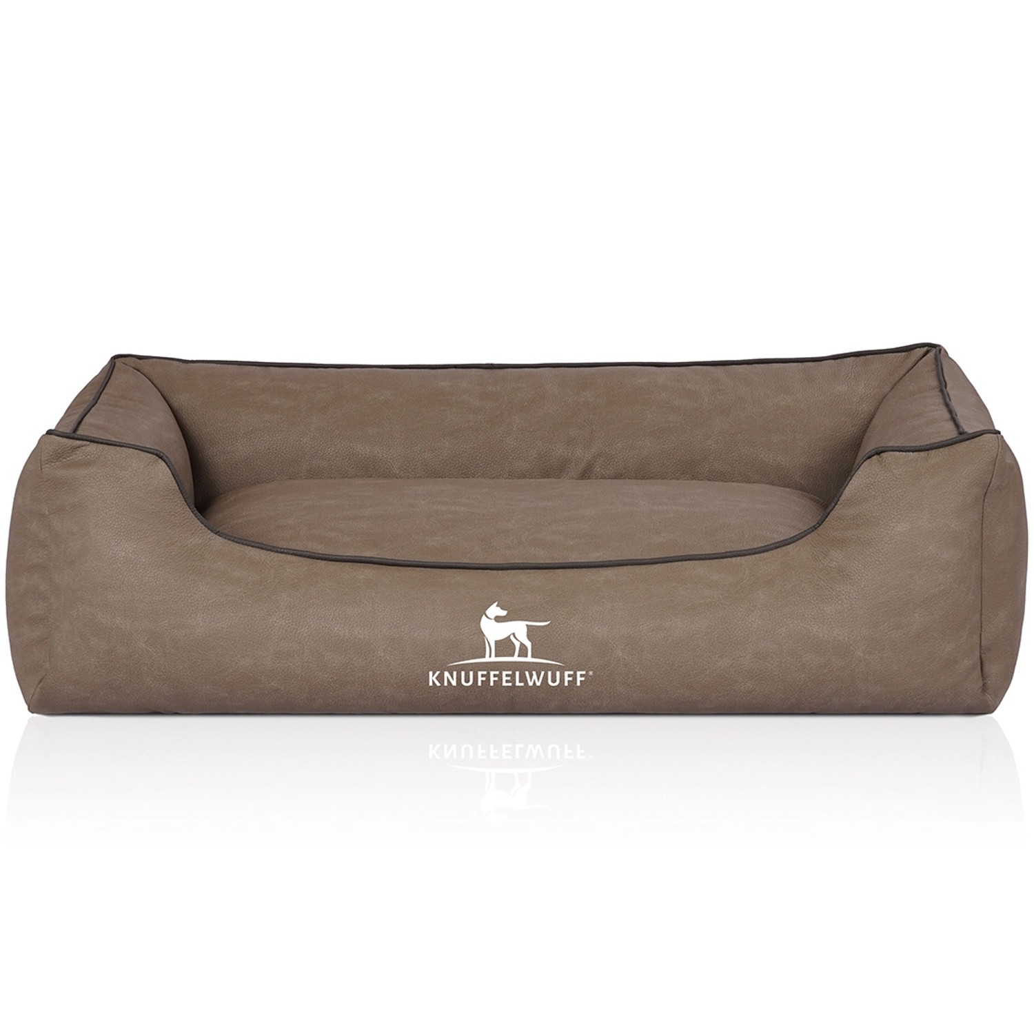 Knuffelwuff Hundebett Scottsdale Kunstleder M-L 85 x 63cm Stone günstig online kaufen