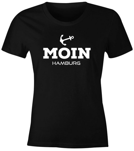 MoonWorks Print-Shirt Damen T-Shirt Moin Hamburg Anker maritime Damen Slim günstig online kaufen