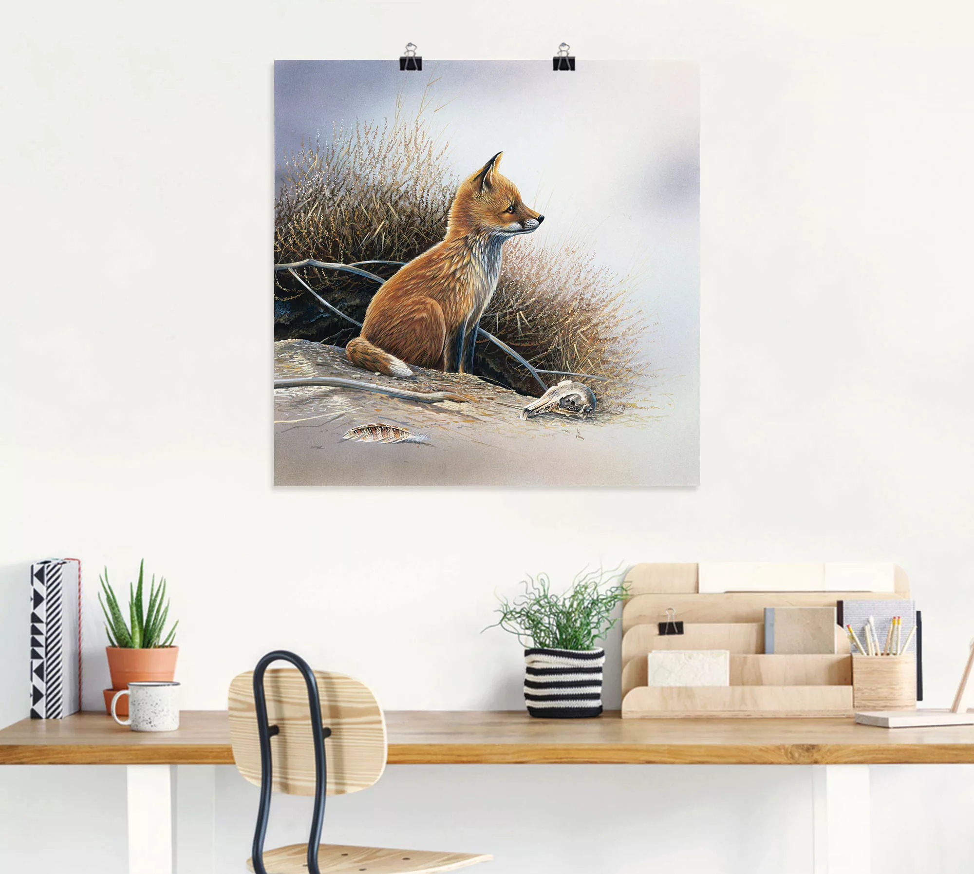 Artland Wandbild "Kleiner Fuchs", Wildtiere, (1 St.), als Leinwandbild, Pos günstig online kaufen