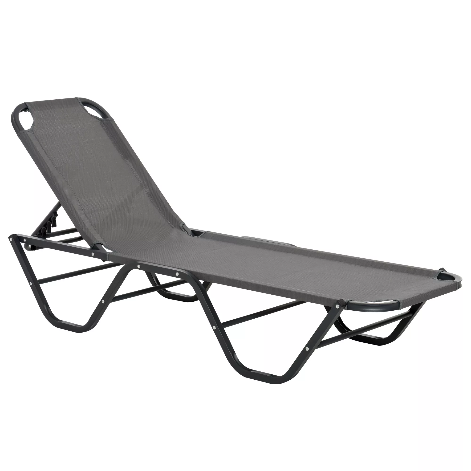 Outsunny Sonnenliege Strandliege 5-Stufige Alu Gartenliege Relaxliege Texte günstig online kaufen