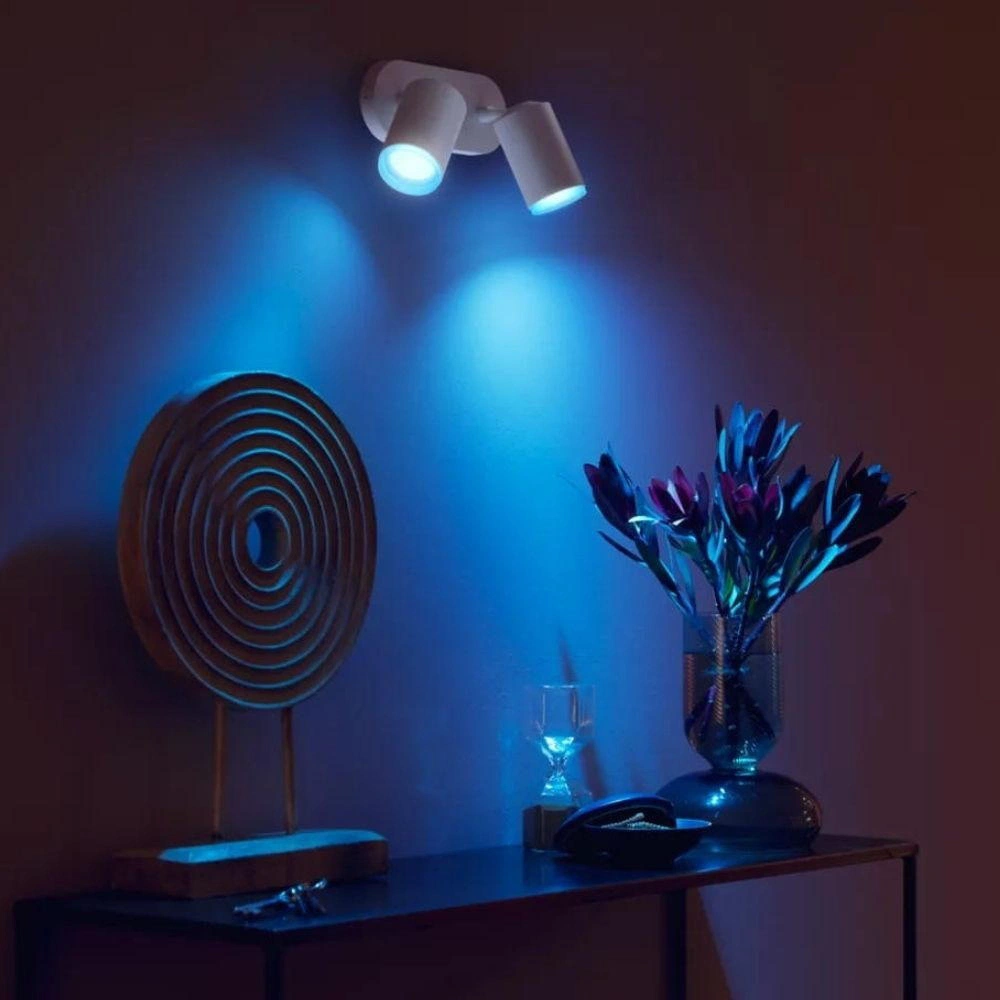 Philips Hue Bluetooth White & Color Ambiance Deckenspot Fugato in Weiß 2x G günstig online kaufen