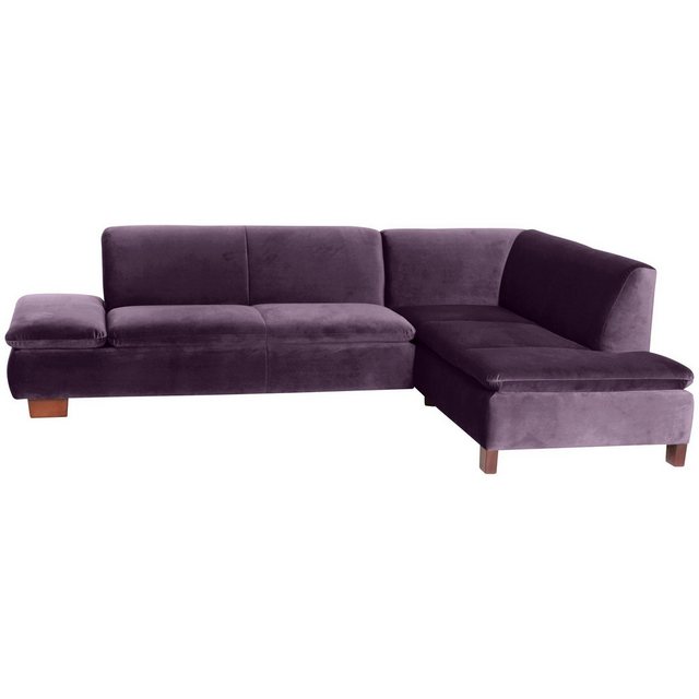 58 aufm Kessel Sofa mit Ottomane rechts Kaye Bezug Samtvelours Buche nussba günstig online kaufen