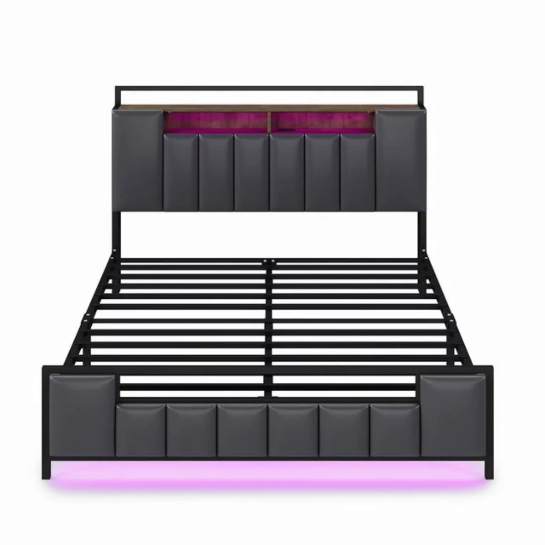 MODFU Polsterbett Multifunktionsbett mit LED-Licht, mit USB-Steckdose (mit günstig online kaufen