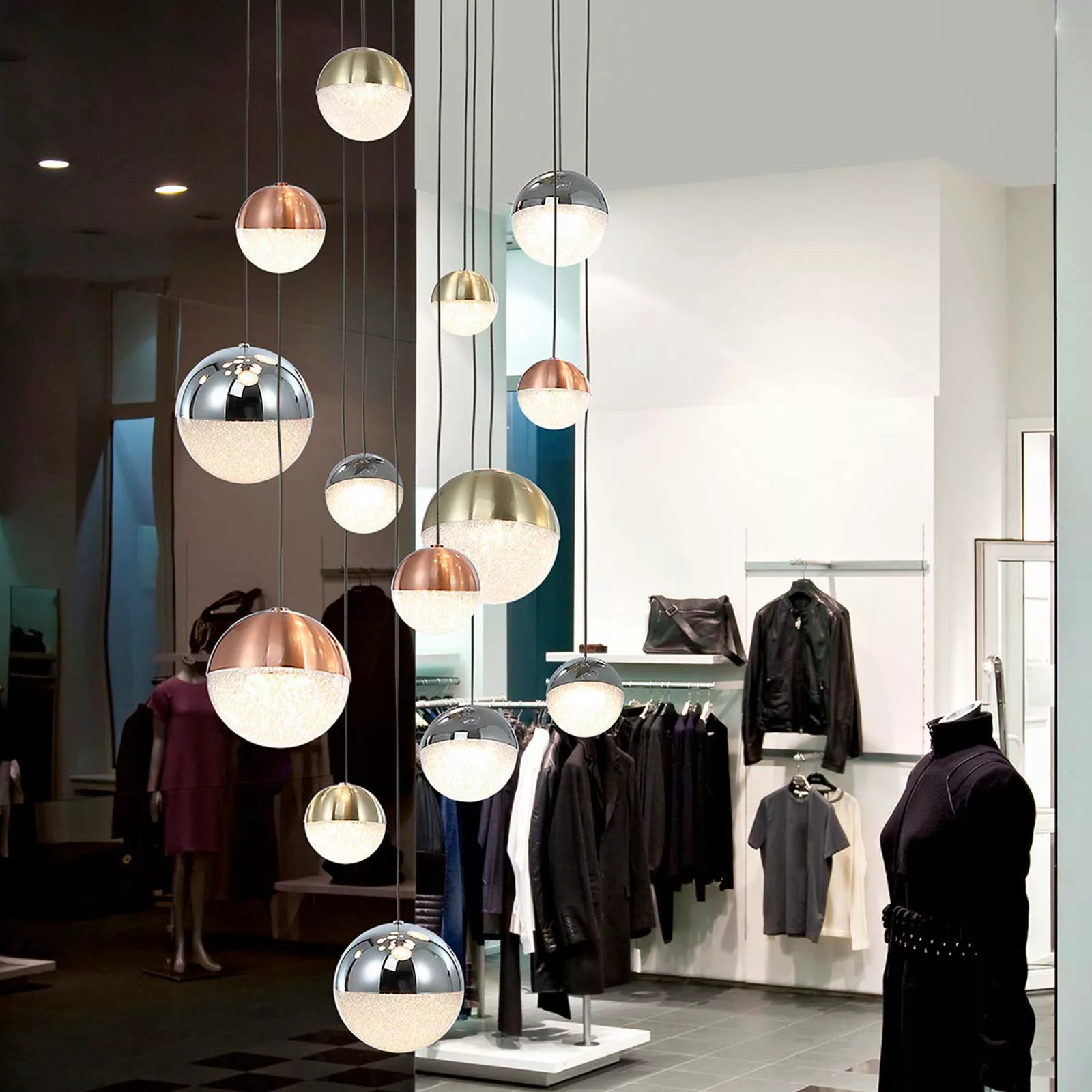 LED-Hängeleuchte Sphere multicolour 14fl, App günstig online kaufen