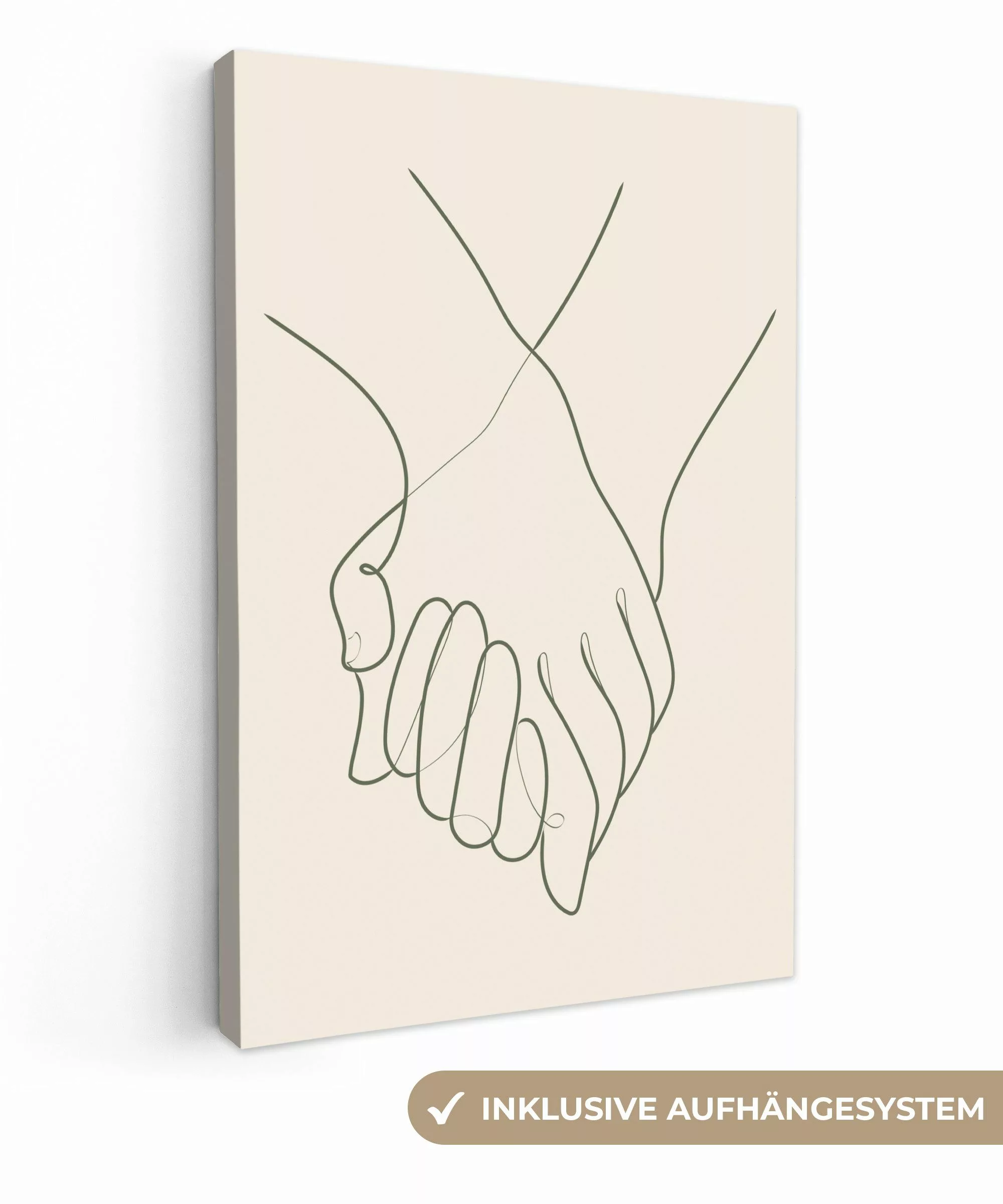 OneMillionCanvasses® Leinwandbild Hände - Strichzeichnung - günstig online kaufen
