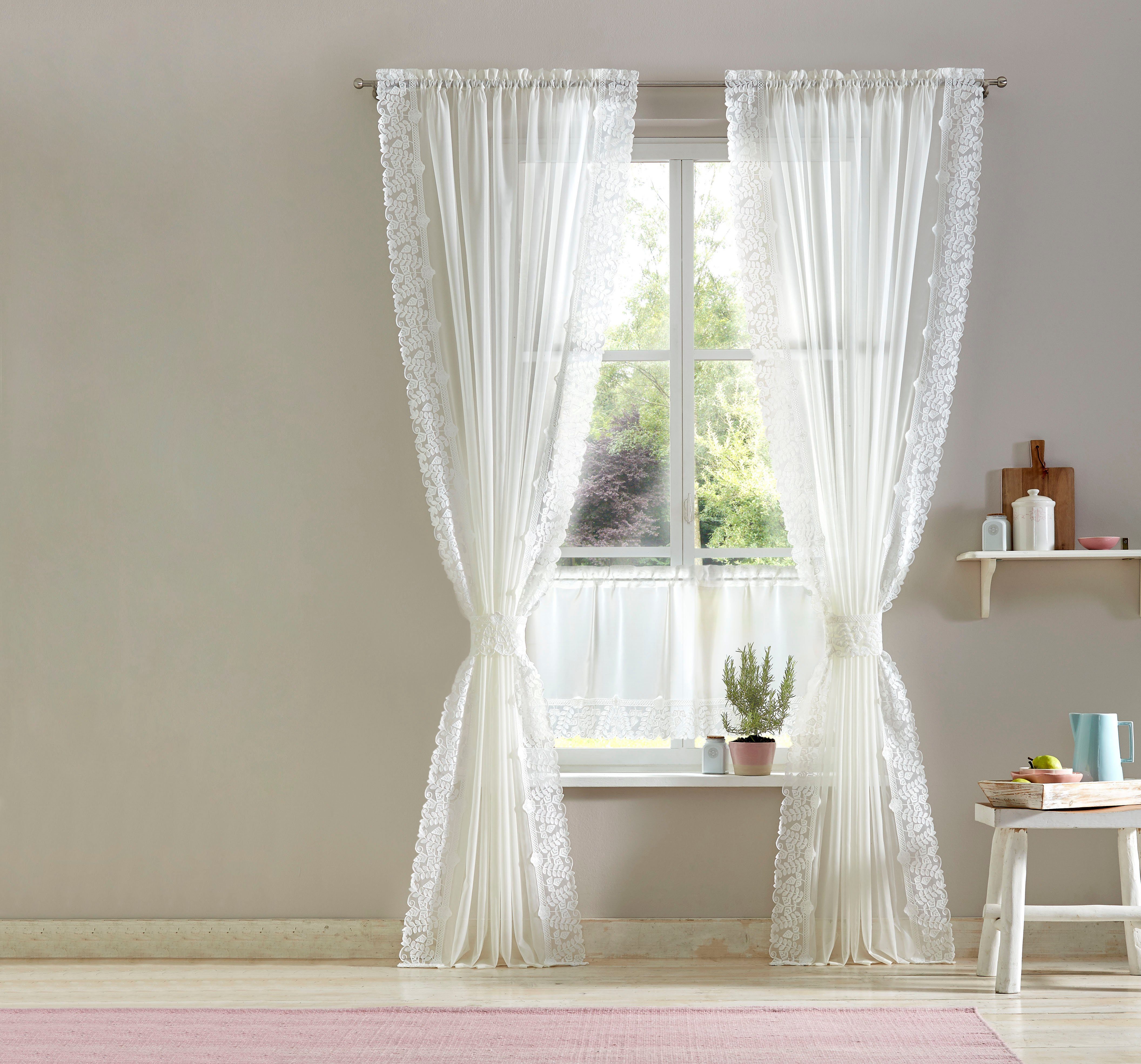 Home affaire Gardine Lea, Stangendurchzug (1 günstig online kaufen